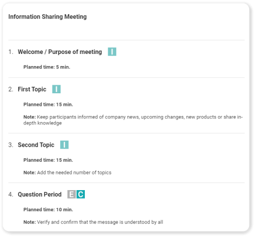 Free Information-Sharing Meeting Agenda Template | Beenote